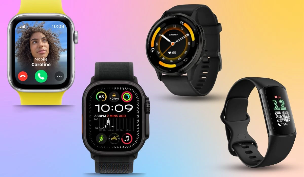 Apple Watch Ultra 3, Garmin Venu 3 Plus, Apple Watch SE 3 and Fitbit Charge 7