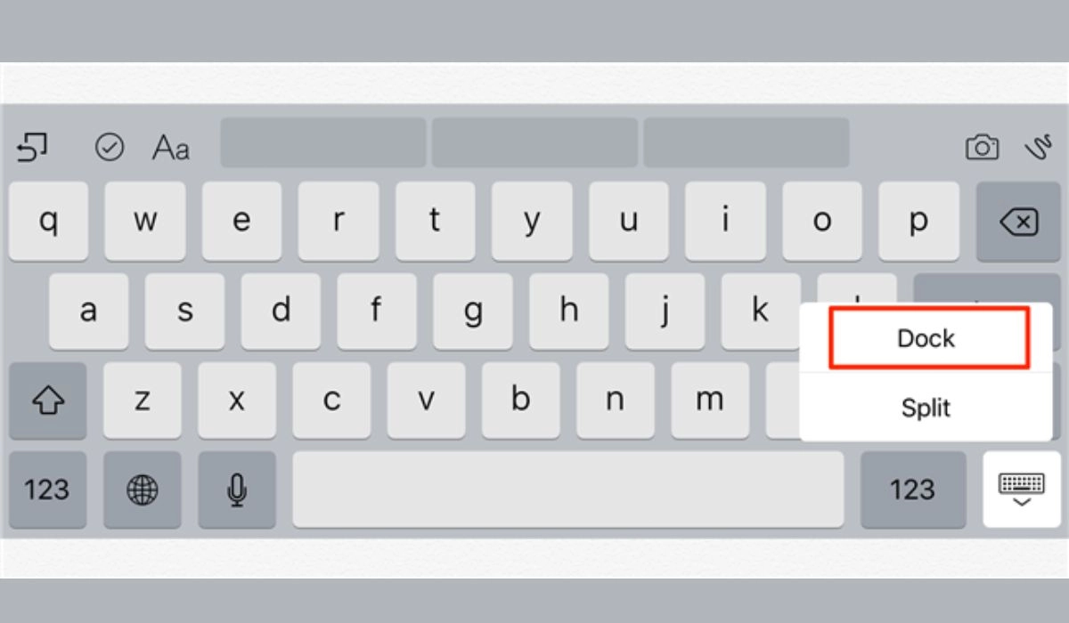 Use Dock And Merge Method To Fix Splitkeyboard On ipad.