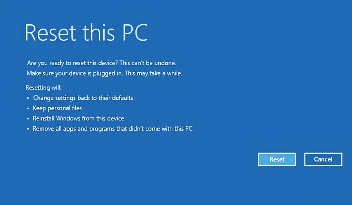 Windows 11 Reset