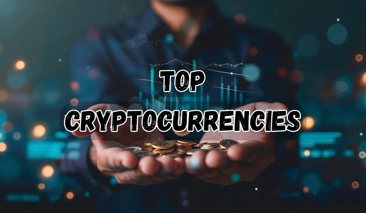 Hands Holding Coins and Top Cryptocurrencies